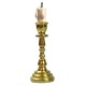 Dolls House Pillar Candle on Tall Gold Candlestick Ornament Church Accessory