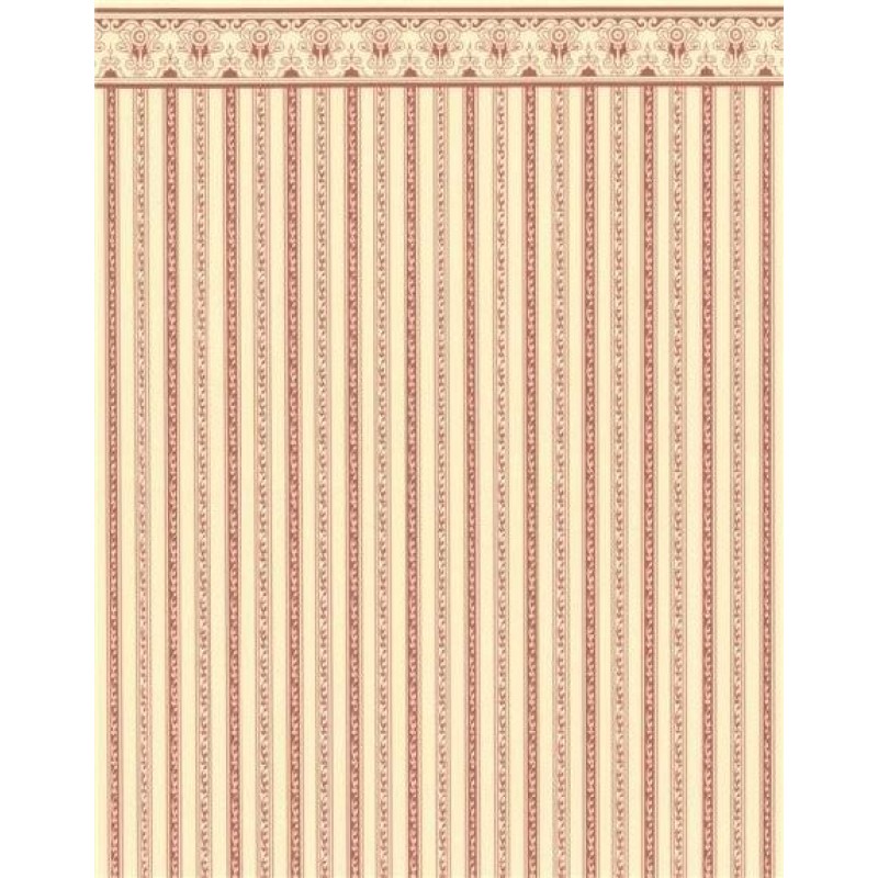 Dolls House Wallpaper Regency Period Red Miniature 1:24 Scale x 3 Dolls House Wallpaper Regency Period Red Miniature 1:24 Scale x 3