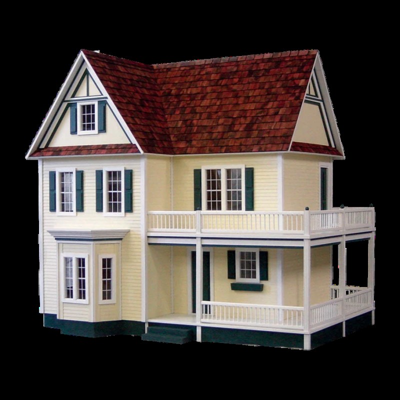 Dolls House Victoria's Farmhouse Kit 1:12 Scale Wooden Flat Pack Unpainted Dolls House Victoria's Farmhouse Kit 1:12 Scale Wooden Flat Pack Unpainted
