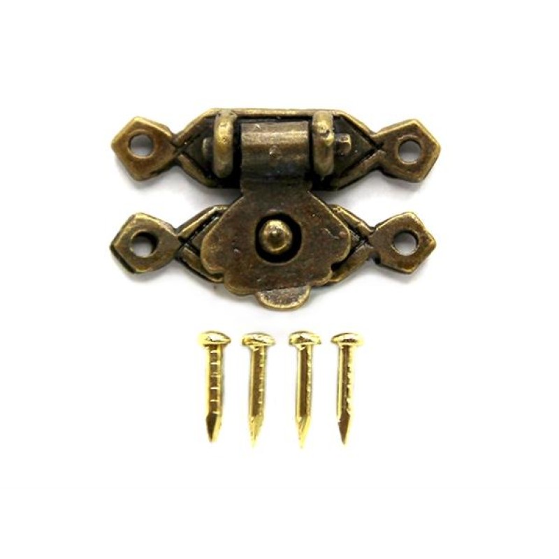 Dolls House Brass Clasp Hasp Latch Lock & Pins DIY Fixtures Fittings Hardware
