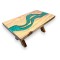 Dolls House River Table Solid Ash Wood Custom Turquoise Resin Dining Furniture