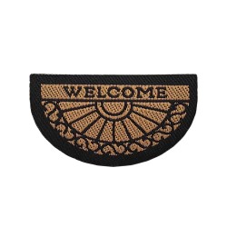 Dolls House Welcome Door Mat 1:24 Scale Half Moon Gold & Black Design
