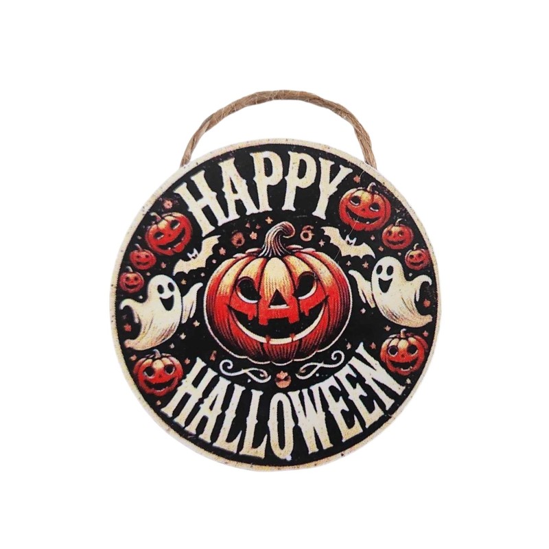 Dolls House Happy Halloween Door Wreath Porch Sign Spooky Autumn Fall  Accessory
