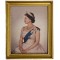 Dolls House Young Queen Elizabeth II in Sash Portrait Picture 1:12 Gold Frame