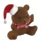 Dolls House Brown Flock Christmas Teddy Bear 1:12 Toy Shop Nursery Accessory