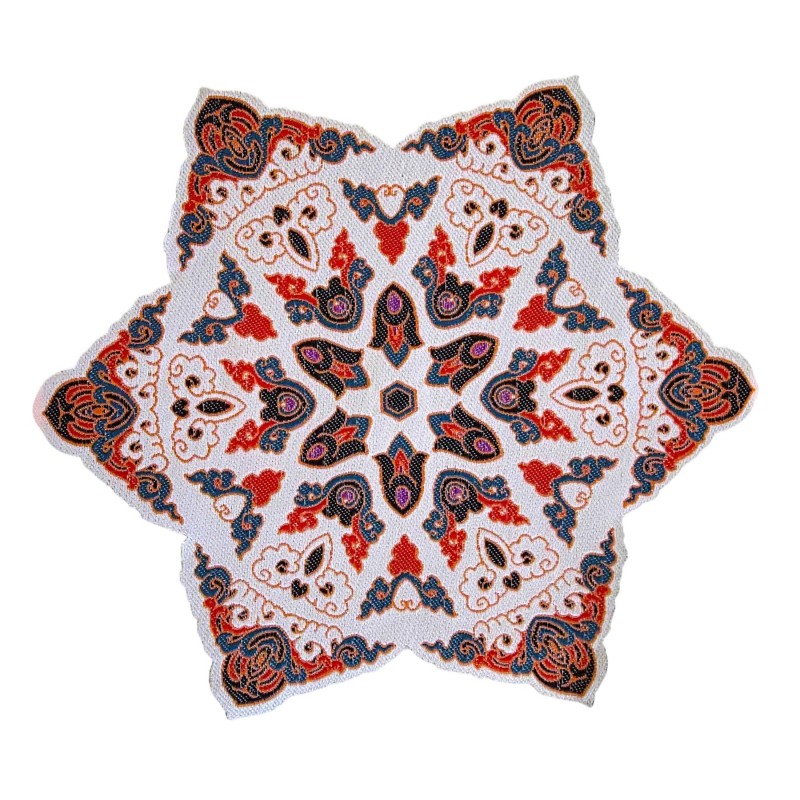 Dolls House Vibrant Hexagram Rug Miniature Floor Accessory Small 1:12 Scale