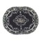 Dolls House Oval Rug Traditional Black Floral Miniature Carpet Large