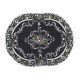 Dolls House Oval Rug Traditional Black Floral Miniature Carpet Large Dolls House Oval Rug Traditional Black Floral Miniature Carpet Large