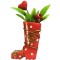 Dolls House Red Wellington Boot & Valentine Flowers Garden Outdoor Accessory