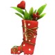 Dolls House Red Wellington Boot & Valentine Flowers Garden Outdoor Accessory