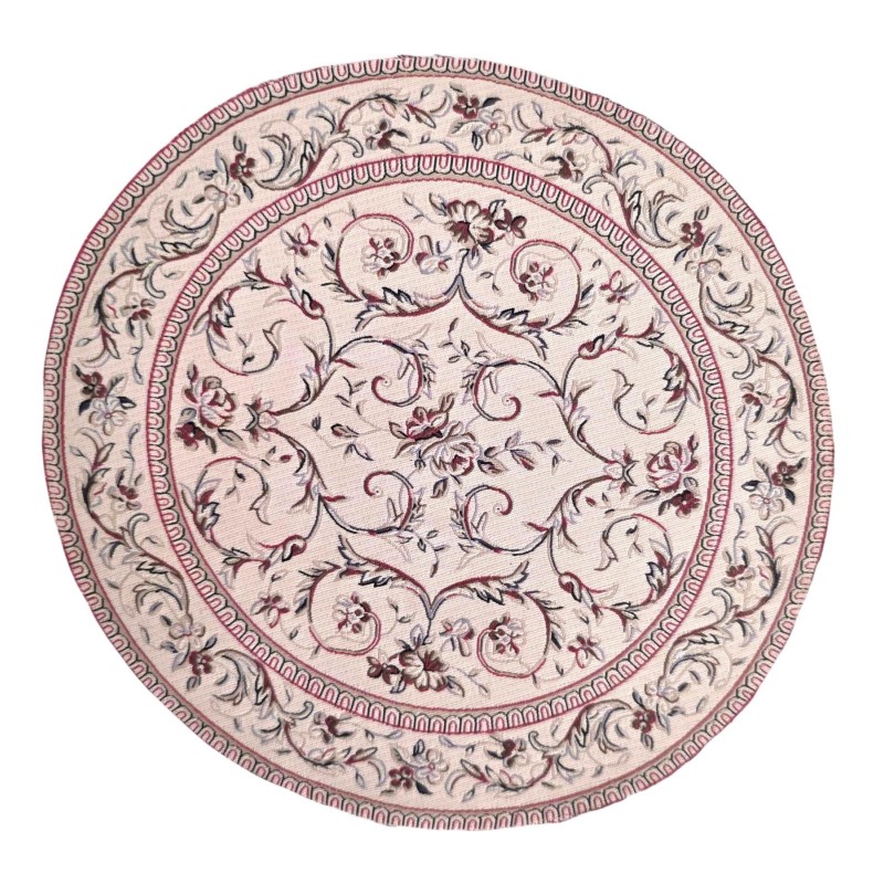 Dolls House Round Area Rug Circular Carpet Traditional Cream Design Lge Dolls House Round Area Rug Circular Carpet Traditional Cream Design Lge