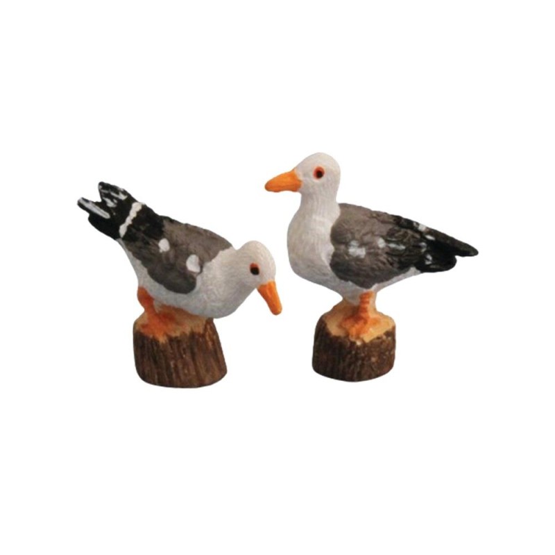 Dolls House Seagull Birds Perched on Logs Beach Chip Shop Kiosk Coast Accessory