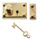 Dolls House Old English Lock & Key Brass 1:12 Door Lockset Miniature Hardware