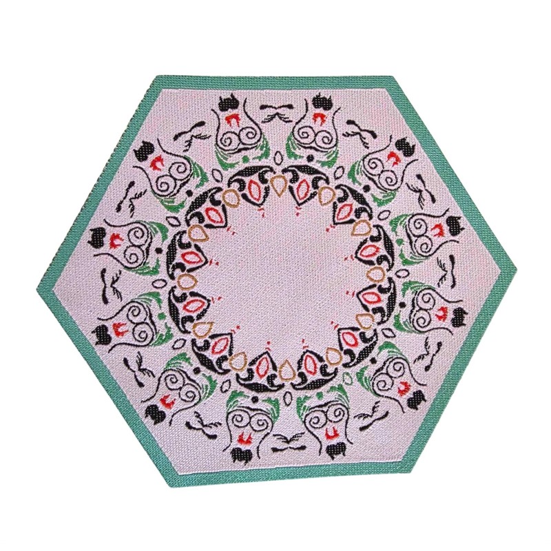 Dolls House Folk Art Rug Octagonal Miniature Floor Accessory Small