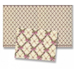 Dolls House Wallpaper Pink Climbing Rose on Cream 1/2 inch 1:24 Miniature Print Dolls House Wallpaper Pink Climbing Rose on Cream 1/2 inch 1:24 Miniature Print