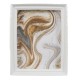 Dolls House White & Gold Marble Abstract Picture in Frame Modern Art Accessory