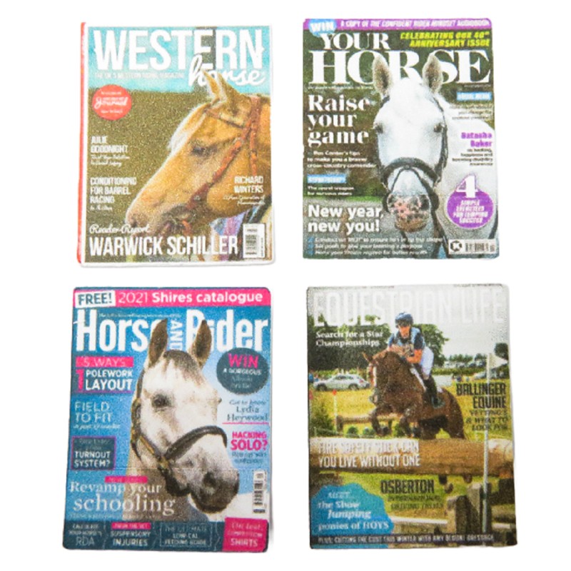 Dolls House Horse Rider Equestrian Magazine Cover Set Living Room Accessory