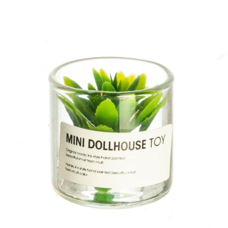 Dolls House Plant in Glass Jar Green Modern Ornament Nordic Natural Accessory