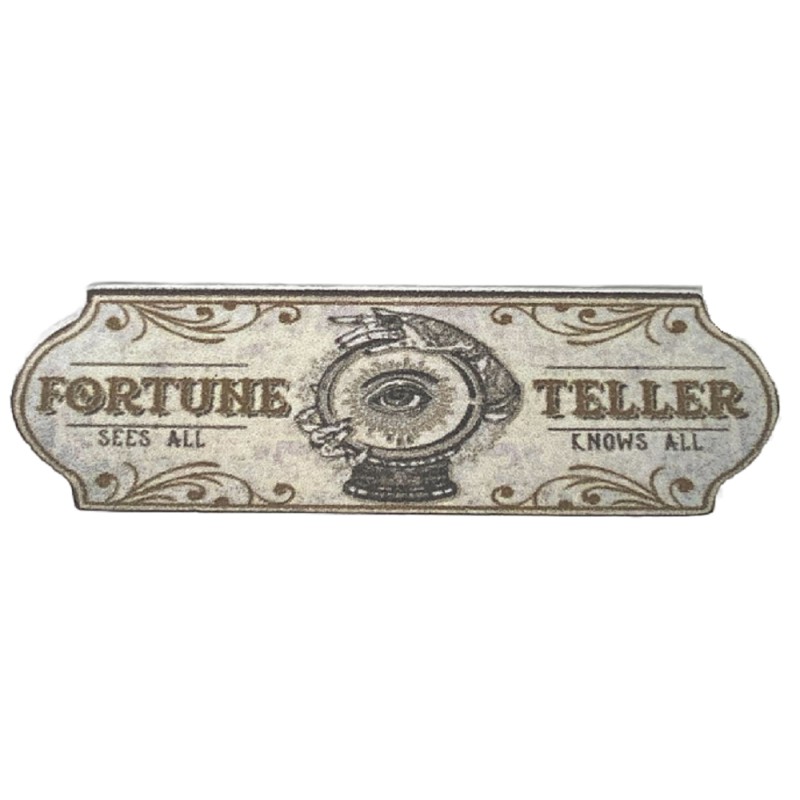 Dolls House Fortune Teller Plaque Psychic Halloween Wall Sign 1:12 Printed Card