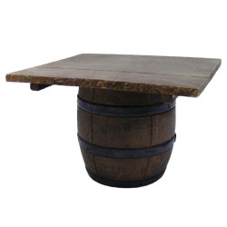 Dolls House Single Barrel Table Rustic Miniature Garden Pub Furniture 1:12