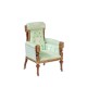 Dolls House French Armchair Green Floral JBM Miniature Living Room Furniture