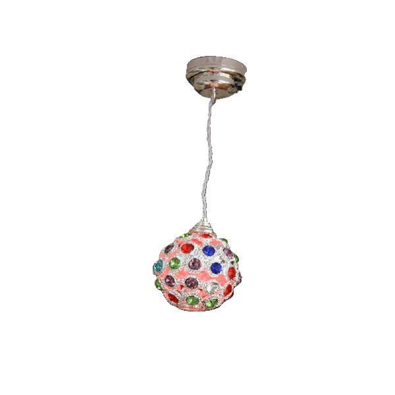 Dolls House Disco Ball Hanging Ceiling Light Colour Changing LED Battery Lamp Dolls House Disco Ball Hanging Ceiling Light Colour Changing LED Battery Lamp