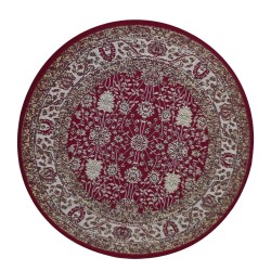 Dolls House Round Rug  Rich Red Victorian Design Floor Accessory Medium