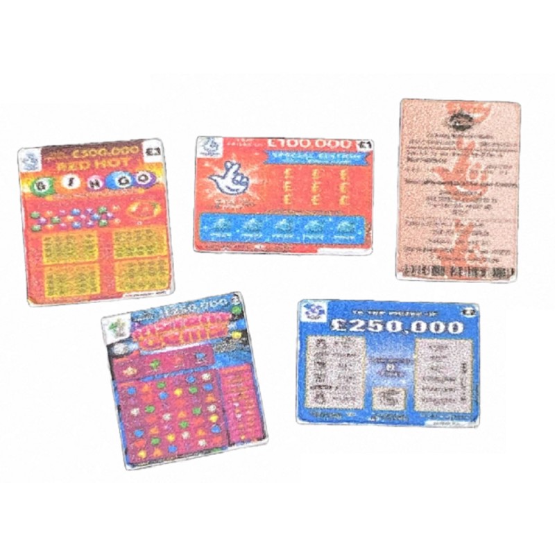 Dolls House Lottery Lotto Scratch Card Replicas Miniature Shop Store Accessory