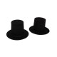 Dolls House Top Hat Black Victorian Gentlemen's or Wedding Attire Pack of 2 1:12