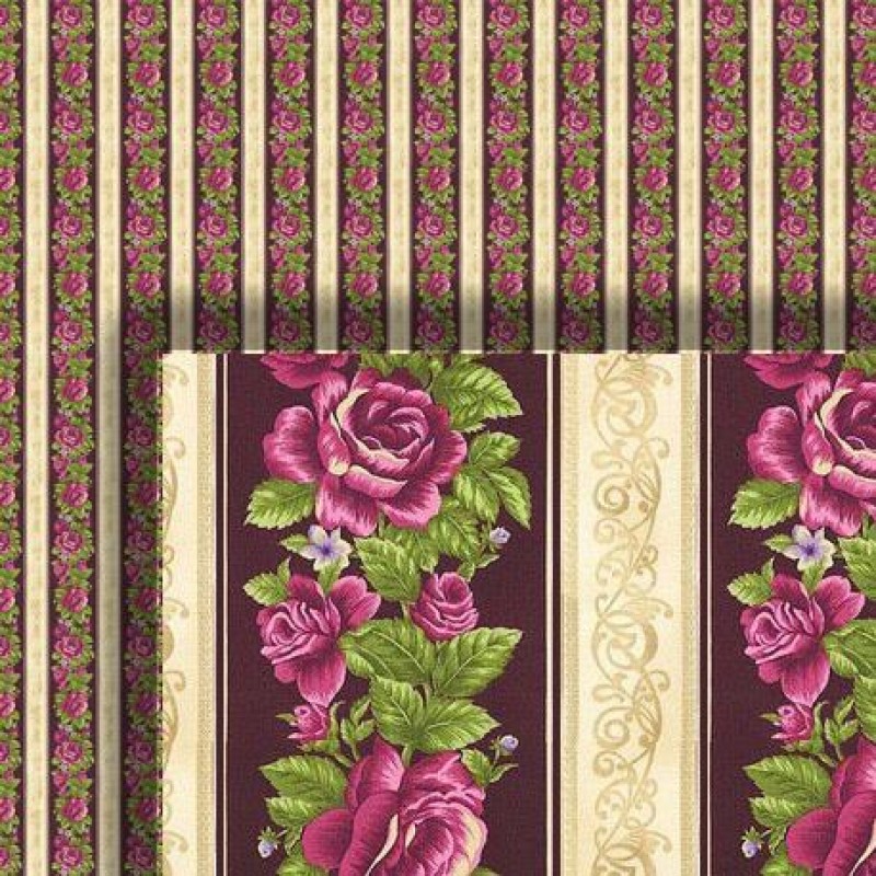 Dolls House Wallpaper Victorian Climbing Rose 1/2 in 1:24 Scale Miniature Print