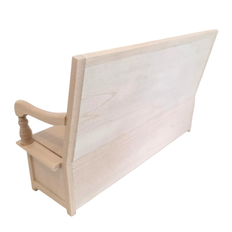 Dolls House Bench High Back Unfinished Bare Wood Medieval Settle Dolls House Bench High Back Unfinished Bare Wood Medieval Settle