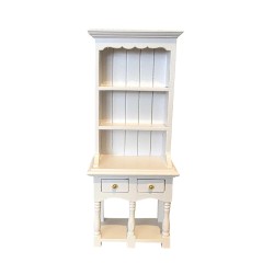 Dolls House Welsh Dresser White Wood 2 Drawer Kitchen Dining Room Furniture 1:12