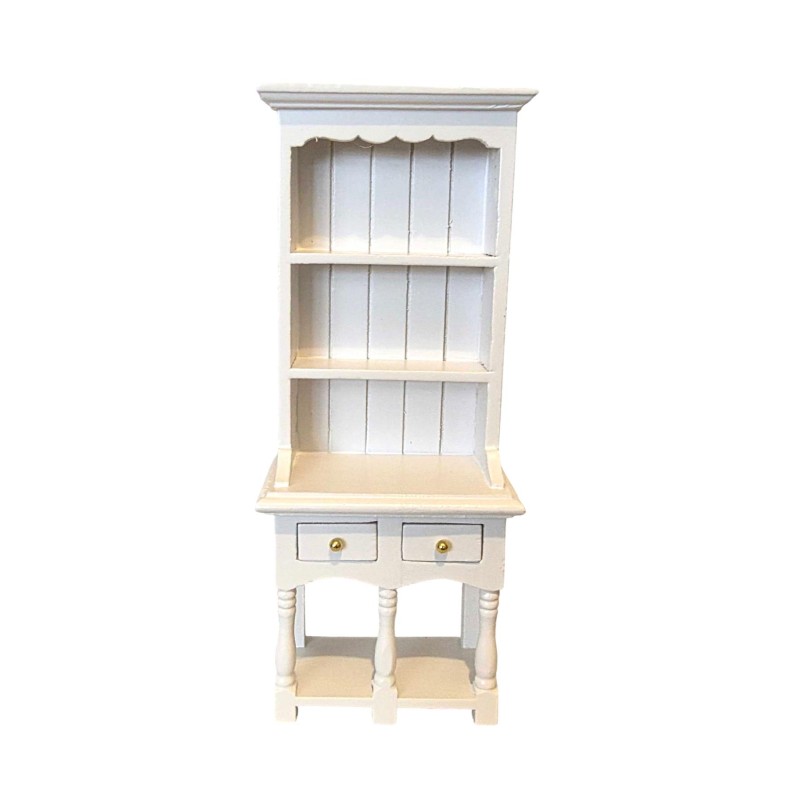 Dolls House Welsh Dresser White Wood 2 Drawer Kitchen Dining Room Furniture 1:12