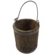 Dolls House Rustic Wooden Bucket with Handle Miniature Garden Kitchen Accessory