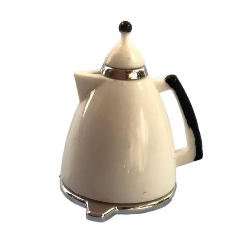 Dolls House White Retro Kettle Modern Miniature 1:12 Kitchen Appliance Accessory