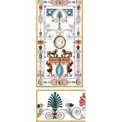Dolls House Wallpaper Chinoiserie Panels Blue Red 1/2in 1:24 Miniature Print Dolls House Wallpaper Chinoiserie Panels Blue Red 1/2in 1:24 Miniature Print