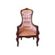 Dolls House Gents Chair Pink & Mahogany Regency Bedroom Living Room Furniture