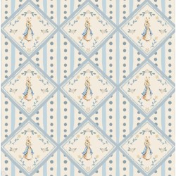 Dolls House Wallpaper Rabbit Pastel Blue Miniature Print 1:12 Dolls House Wallpaper Rabbit Pastel Blue Miniature Print 1:12