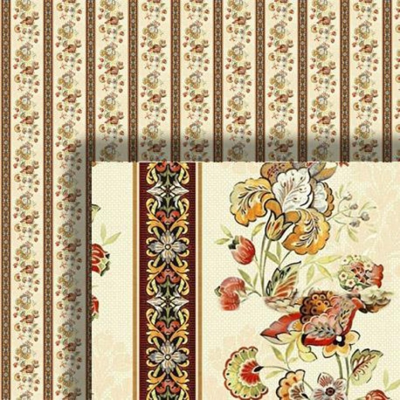 Dolls House Wallpaper Victorian Floral Pattern 1/2 inch 1:24 Miniature Print 579