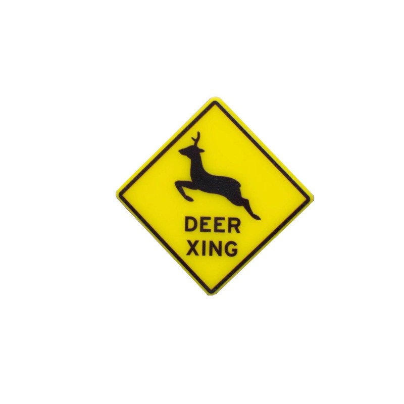 Dolls House Deer Xing Sign Crossing Road Fence Railway Warning Accessory 1:12