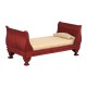 Dolls House Sleigh Bed Single Mahogany Miniature Bedroom Furniture 1:12 Scale