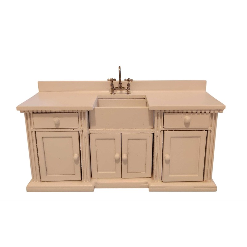 Dolls House Smallbone Sink Unit White Belfast Sink Miniature Kitchen Furniture