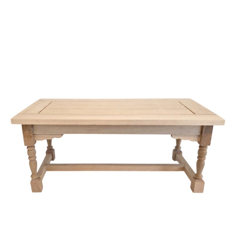 Dolls House Refectory Table w Stretcher Bar Unfinished Bare Wood Furniture Dolls House Refectory Table w Stretcher Bar Unfinished Bare Wood Furniture