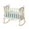 Dolls House Victorian Rocking Cradle Blue White 1:24 1/2in JBM Nursery Furniture