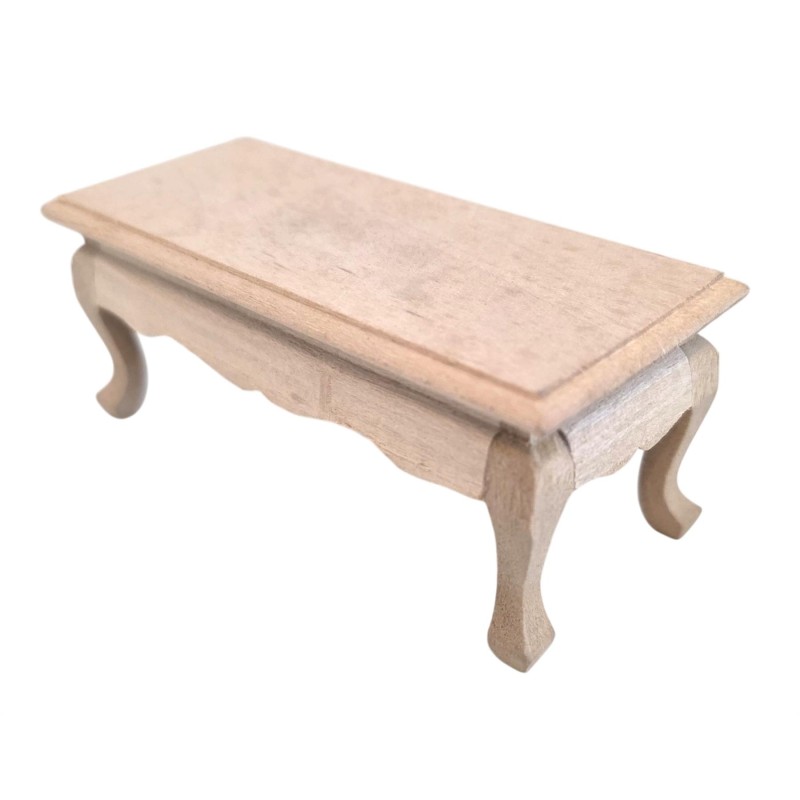 Dolls House Coffee Table Unfinished Bare Wood Cabriole Legs Dolls House Coffee Table Unfinished Bare Wood Cabriole Legs