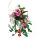 Dolls House Hot Pink Trailing Flowers on Fancy Black Wire Stand Garden Accessory