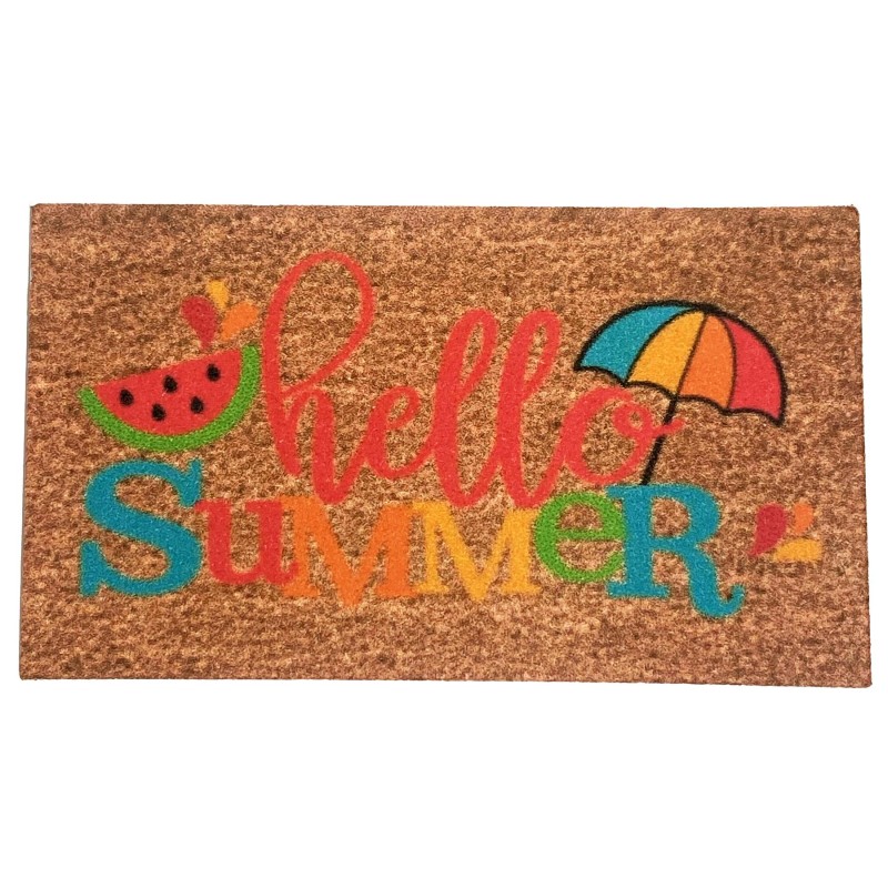 Dolls House Door Mat Hello Summer Welcome Decorative Porch Hall Step Accessory Printed Card