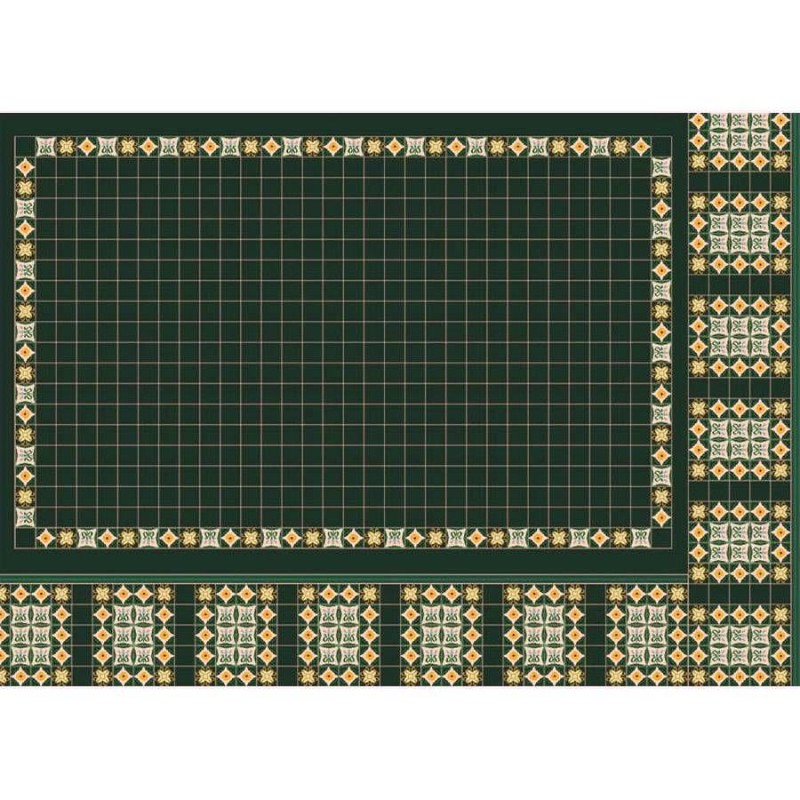 Dolls House Green Panel Wallpaper Miniature Print 1:12 Scale