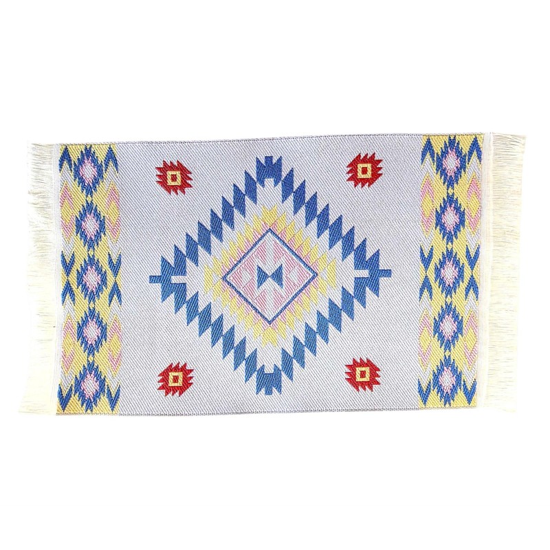 Dolls House Rectangular Rug Vibrant Kilim Design Miniature Accessory Small