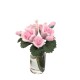 Dolls House Pink Roses in Glass Vase Miniature Flowers 1:12 Scale Dolls House Pink Roses in Glass Vase Miniature Flowers 1:12 Scale